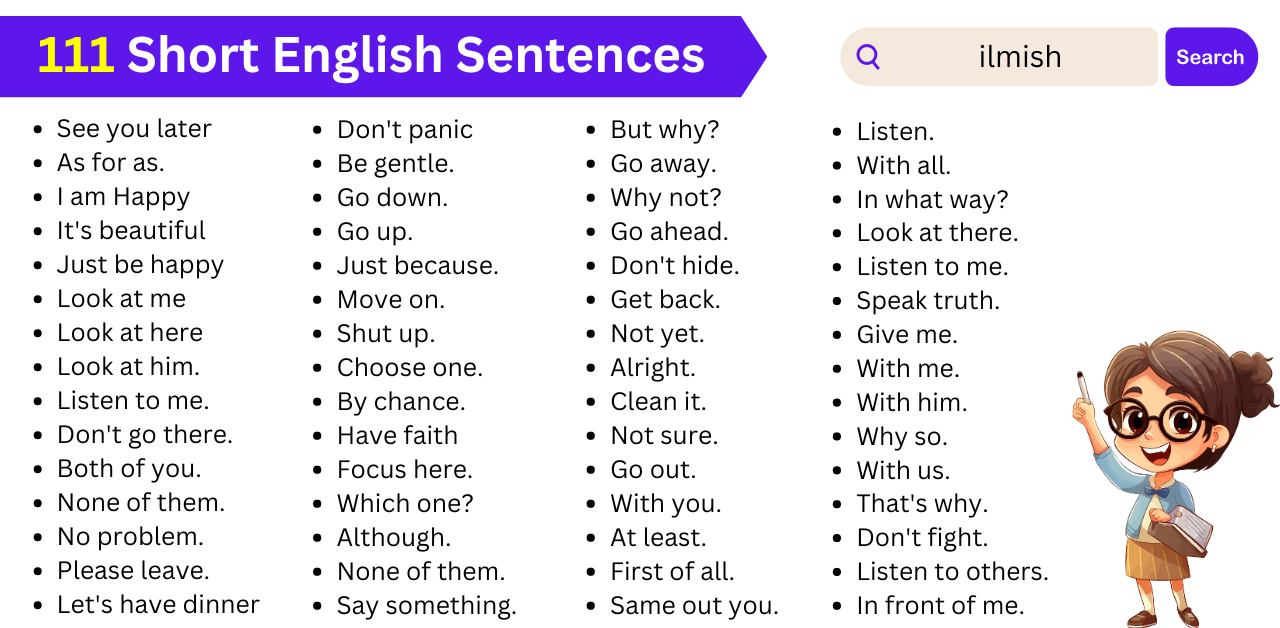 111 Short English Sentences Used in Daily Routine