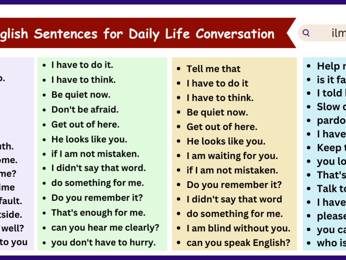 Daily speaking english sentences best sale