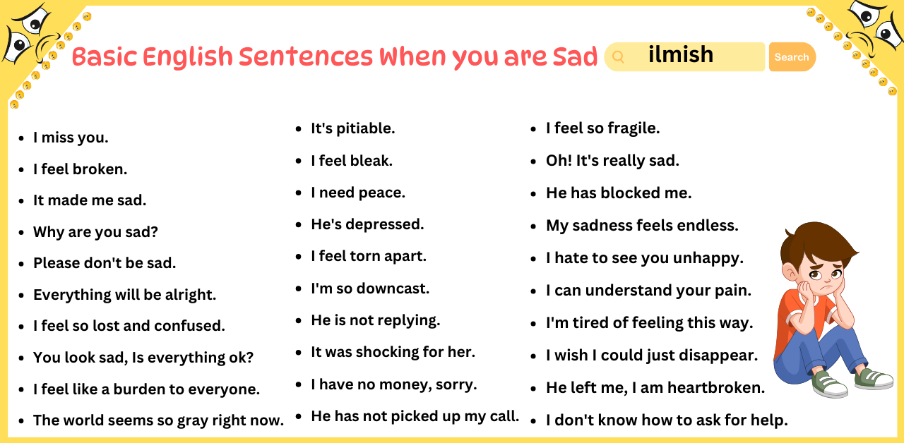 60 Basic English Sentences When you are Sad