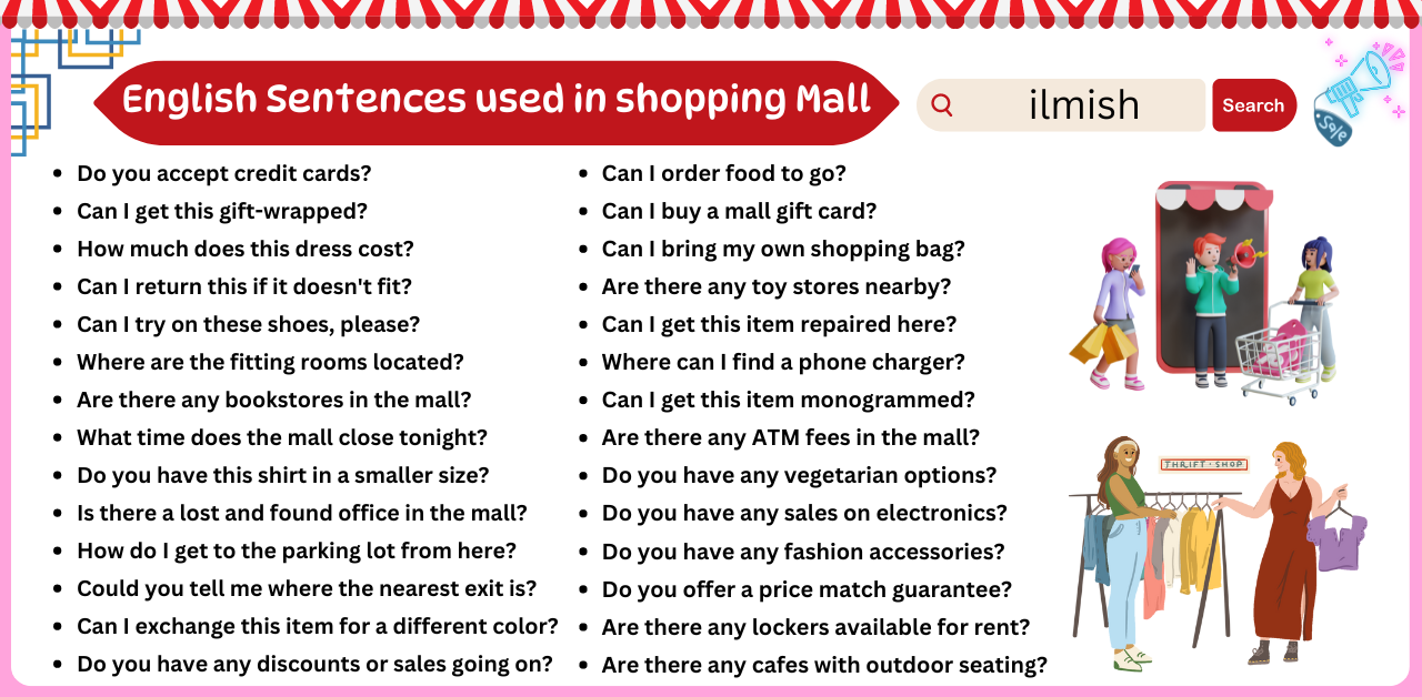 101 Shopping Related English Sentences for daily use