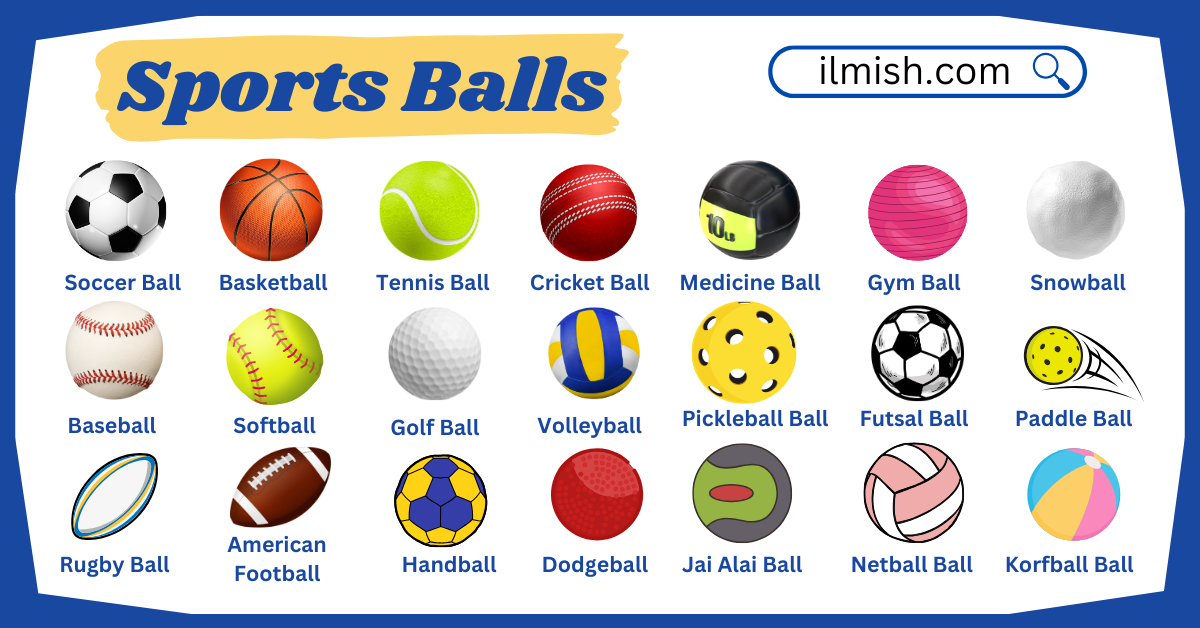 Different Types Of Sports Balls Names in English and Pictures