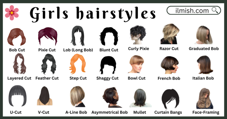Haircut styles names for girls and their Pictures