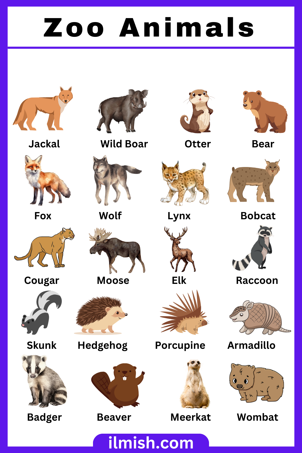 Zoo Animals Names In English With Their Pictures Ilmish Zoo Animals Names In English With Their Pictures Ilmish
