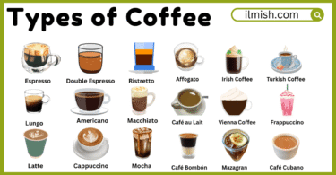 Different Types of Coffee Names in English and their Pictures