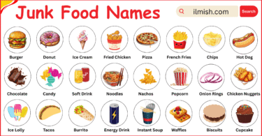 Junk Food Names in English with Their Pictures