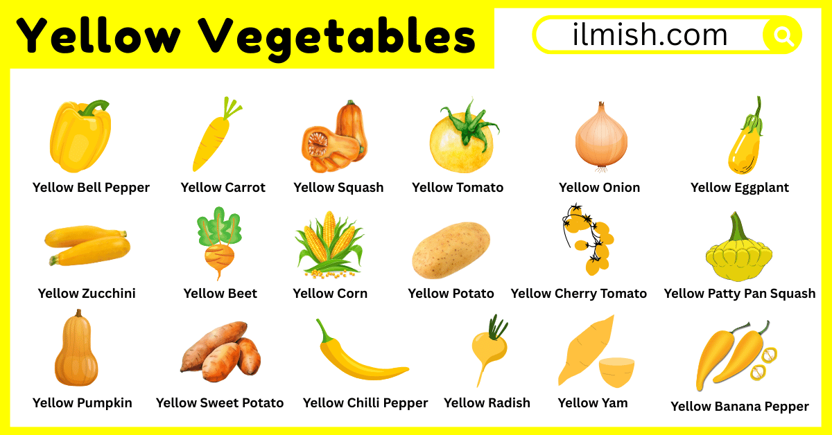 Names of Yellow Vegetables in English with Their Pictures