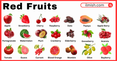 Red Fruits Names in English with Their Pictures