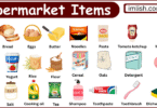 Supermarket Items Names in English with Their Pictures