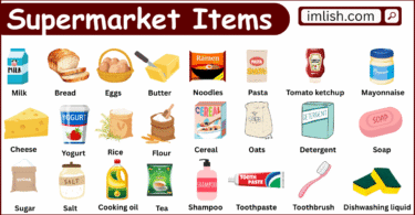 Supermarket Items Names in English with Their Pictures