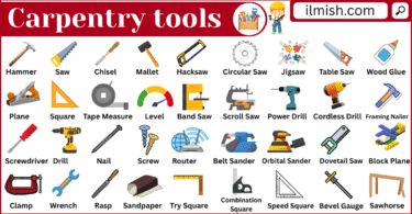80 Carpenter Tools vocabulary with Pictures