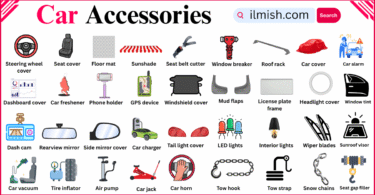Car Accessories Names in English with Pictures
