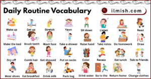 Vocabulary Routine Pic Daily Routine Vocabulary in English with their Pictures - ilmish