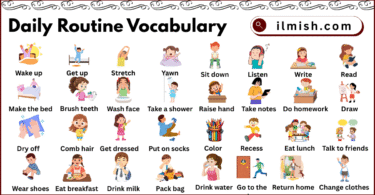 Daily Routine Vocabulary in English with their Pictures