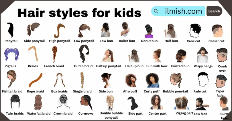 60 Hair styles names for kids in English with Their Pictures