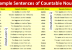 Example sentences of Countable Nouns in English with Pictures