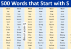 Words that Start with S in English with Pictures