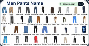 List of Men Pants with Names in English with Pictures