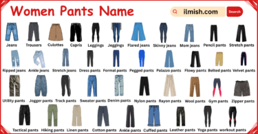 List of Women Pants with Names in English with Pictures