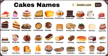 List of Cakes with Names and Types in English with Pictures
