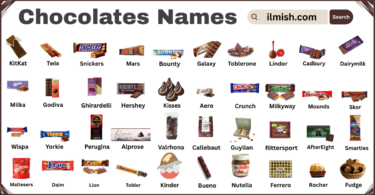 List of Chocolates with Names and Types in English with Pictures