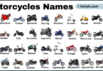 List of Motorcycles with Names and Types in English with Pictures