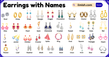 List of Earrings with Names and Types in English with Pictures