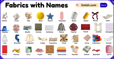 List of Fabrics with Names and Types in English with Pictures