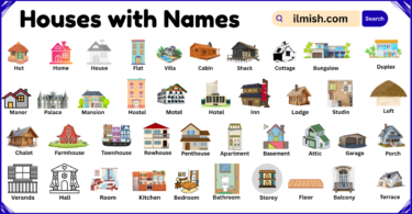 List of Houses with Names and Types in English with Pictures