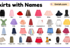 List of Skirts with Names and Types in English with Pictures