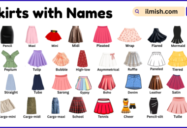 List of Skirts with Names and Types in English with Pictures