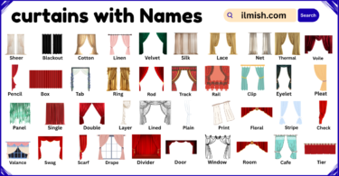 List of curtains with Types and Names in English with Pictures