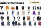 List of suits with Names and Types in English with Pictures