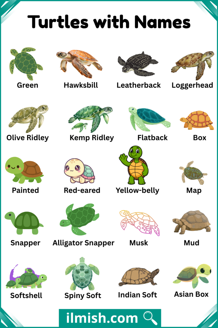 List of Turtles with Names and Types in English with Pictures - ilmish