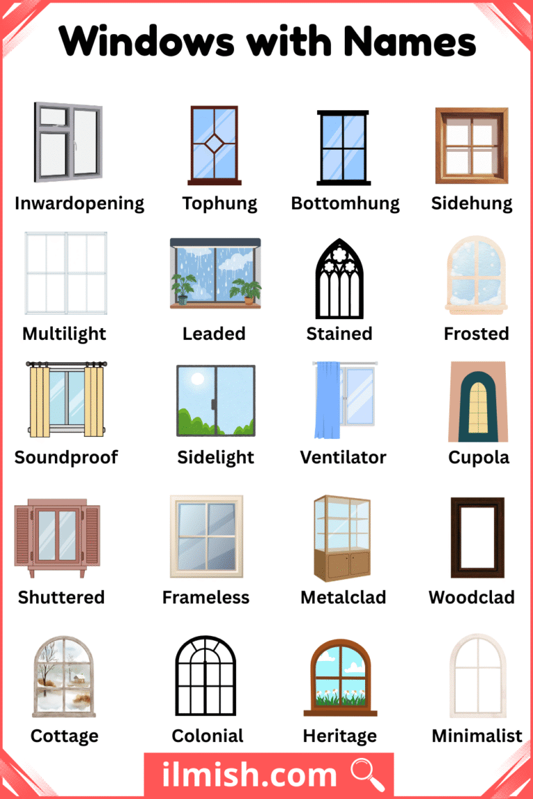 List of Windows with Names and Types in English with Pictures - ilmish