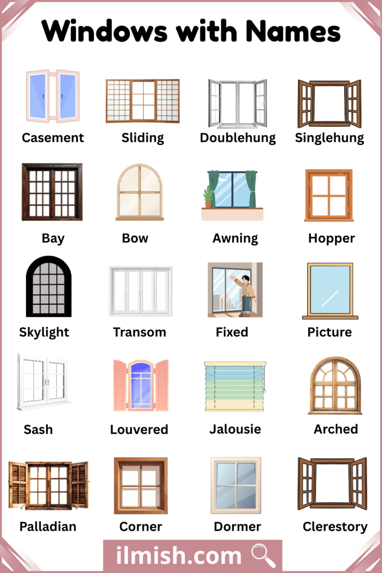 List of Windows with Names and Types in English with Pictures - ilmish