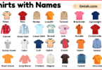 List of Shirts with Names and Types in English with Pictures